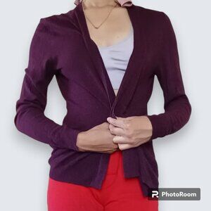Burgundy Old Navy Red Cardigan Sweater Fold Cross Over Autumn Fall Top Medium